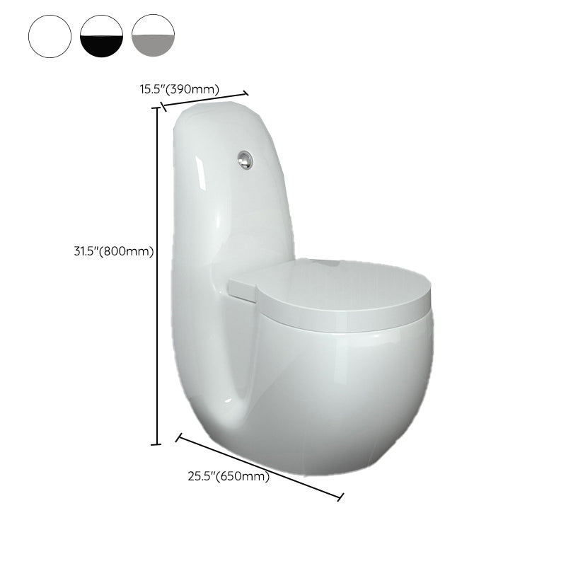 Contemporary Siphon Jet Flush Toilet Floor Mounted Urine Toilet for Bathroom Clearhalo 'Bathroom Remodel & Bathroom Fixtures' 'Home Improvement' 'home_improvement' 'home_improvement_toilets' 'Toilets & Bidets' 'Toilets' 7105457