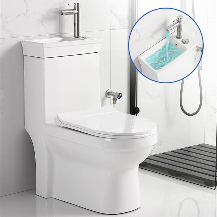 Contemporary Siphon Jet Flush Toilet Floor Mount One-Piece Toilet Urine Toilet 15"L x 28"W x 31"H Cold Water Dispensor ( Right) 16" Clearhalo 'Bathroom Remodel & Bathroom Fixtures' 'Home Improvement' 'home_improvement' 'home_improvement_toilets' 'Toilets & Bidets' 'Toilets' 7105458