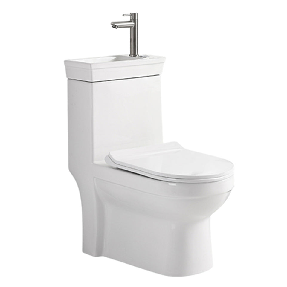 Contemporary Siphon Jet Flush Toilet Floor Mount One-Piece Toilet Urine Toilet Clearhalo 'Bathroom Remodel & Bathroom Fixtures' 'Home Improvement' 'home_improvement' 'home_improvement_toilets' 'Toilets & Bidets' 'Toilets' 7105466