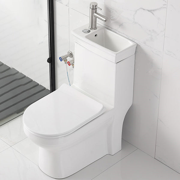 Contemporary Siphon Jet Flush Toilet Floor Mount One-Piece Toilet Urine Toilet 15"L x 28"W x 31"H Cold/Hot Water Dispensor ( Left) Clearhalo 'Bathroom Remodel & Bathroom Fixtures' 'Home Improvement' 'home_improvement' 'home_improvement_toilets' 'Toilets & Bidets' 'Toilets' 7105467