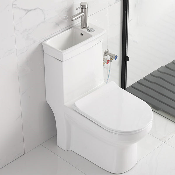Contemporary Siphon Jet Flush Toilet Floor Mount One-Piece Toilet Urine Toilet 15"L x 28"W x 31"H Cold/Hot Water Dispensor ( Right) Clearhalo 'Bathroom Remodel & Bathroom Fixtures' 'Home Improvement' 'home_improvement' 'home_improvement_toilets' 'Toilets & Bidets' 'Toilets' 7105471