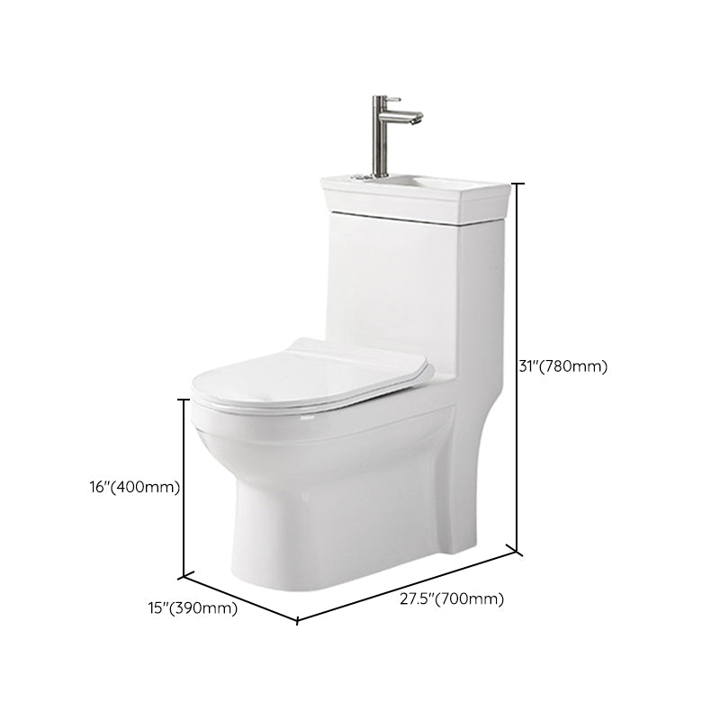 Contemporary Siphon Jet Flush Toilet Floor Mount One-Piece Toilet Urine Toilet Clearhalo 'Bathroom Remodel & Bathroom Fixtures' 'Home Improvement' 'home_improvement' 'home_improvement_toilets' 'Toilets & Bidets' 'Toilets' 7105479