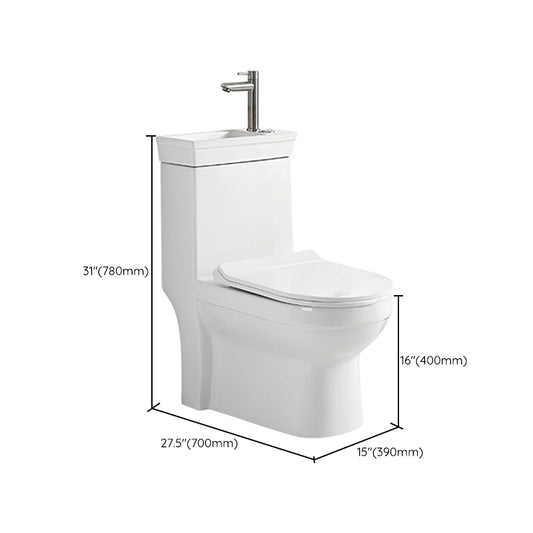 Contemporary Siphon Jet Flush Toilet Floor Mount One-Piece Toilet Urine Toilet Clearhalo 'Bathroom Remodel & Bathroom Fixtures' 'Home Improvement' 'home_improvement' 'home_improvement_toilets' 'Toilets & Bidets' 'Toilets' 7105480
