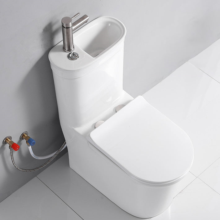 Modern Siphon Jet Flush Toilet Floor Mount One-Piece Toilet Toilet 16"L x 28"W x 33"H Cold Hot Water Dispensor ( Left) Clearhalo 'Bathroom Remodel & Bathroom Fixtures' 'Home Improvement' 'home_improvement' 'home_improvement_toilets' 'Toilets & Bidets' 'Toilets' 7105494