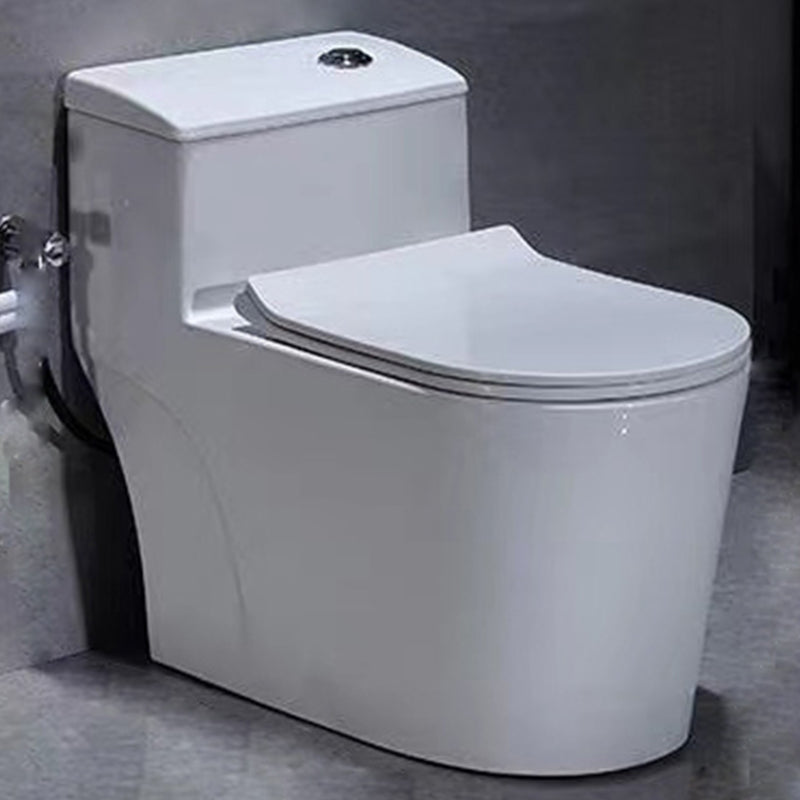 Contemporary White Flush Toilet Floor Mounted Toilet Bowl for Washroom 15"L x 28"W x 24"H Toilet with Sprayer Clearhalo 'Bathroom Remodel & Bathroom Fixtures' 'Home Improvement' 'home_improvement' 'home_improvement_toilets' 'Toilets & Bidets' 'Toilets' 7105509