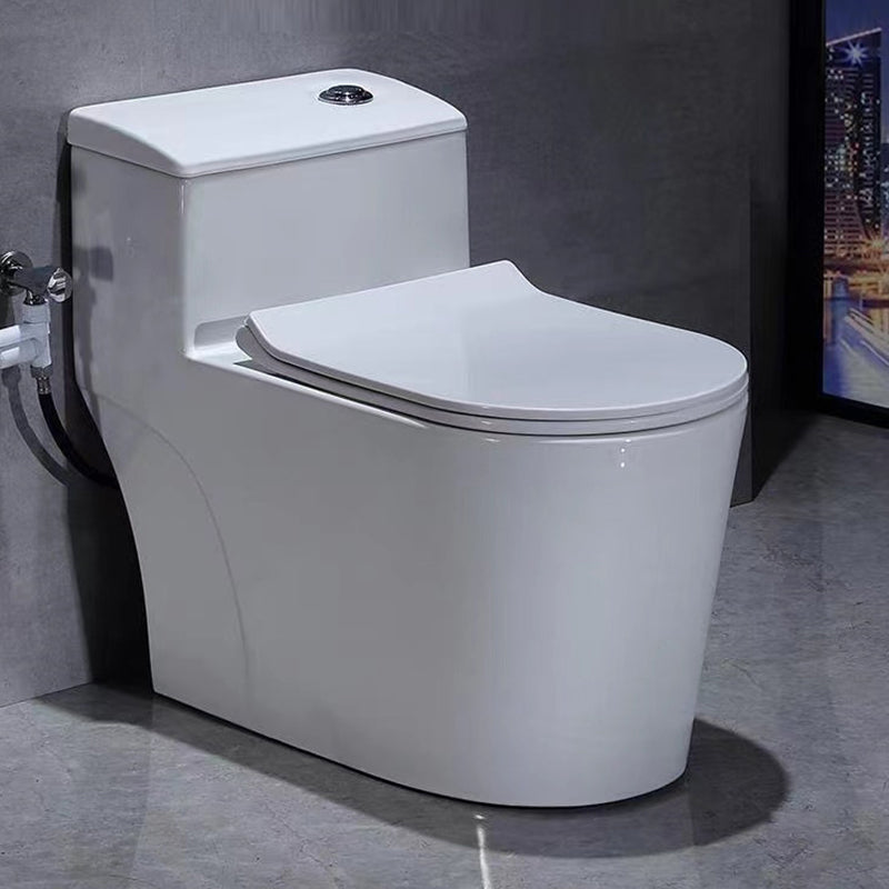 Contemporary White Flush Toilet Floor Mounted Toilet Bowl for Washroom 15"L x 28"W x 24"H Toilet with Sprayer 14" Clearhalo 'Bathroom Remodel & Bathroom Fixtures' 'Home Improvement' 'home_improvement' 'home_improvement_toilets' 'Toilets & Bidets' 'Toilets' 7105511