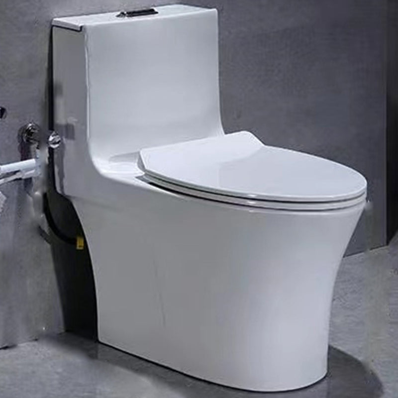 Contemporary White Flush Toilet Floor Mounted Toilet Bowl for Washroom 14.6"L x 27.6"W x 27.6"H Toilet with Sprayer Clearhalo 'Bathroom Remodel & Bathroom Fixtures' 'Home Improvement' 'home_improvement' 'home_improvement_toilets' 'Toilets & Bidets' 'Toilets' 7105512