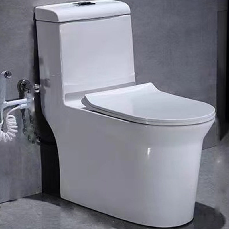 Contemporary White Flush Toilet Floor Mounted Toilet Bowl for Washroom 15"L x 27"W x 30"H Toilet with Sprayer Clearhalo 'Bathroom Remodel & Bathroom Fixtures' 'Home Improvement' 'home_improvement' 'home_improvement_toilets' 'Toilets & Bidets' 'Toilets' 7105516