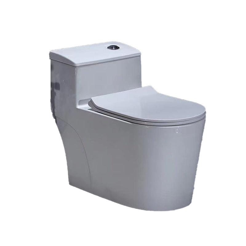 Contemporary White Flush Toilet Floor Mounted Toilet Bowl for Washroom Clearhalo 'Bathroom Remodel & Bathroom Fixtures' 'Home Improvement' 'home_improvement' 'home_improvement_toilets' 'Toilets & Bidets' 'Toilets' 7105517