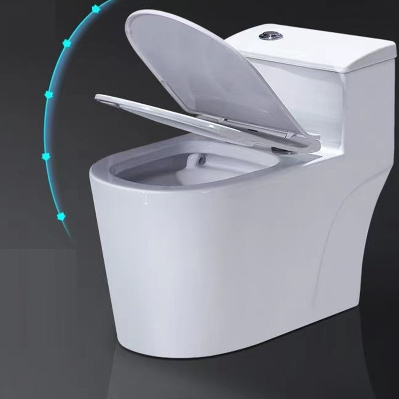 Contemporary White Flush Toilet Floor Mounted Toilet Bowl for Washroom Clearhalo 'Bathroom Remodel & Bathroom Fixtures' 'Home Improvement' 'home_improvement' 'home_improvement_toilets' 'Toilets & Bidets' 'Toilets' 7105519