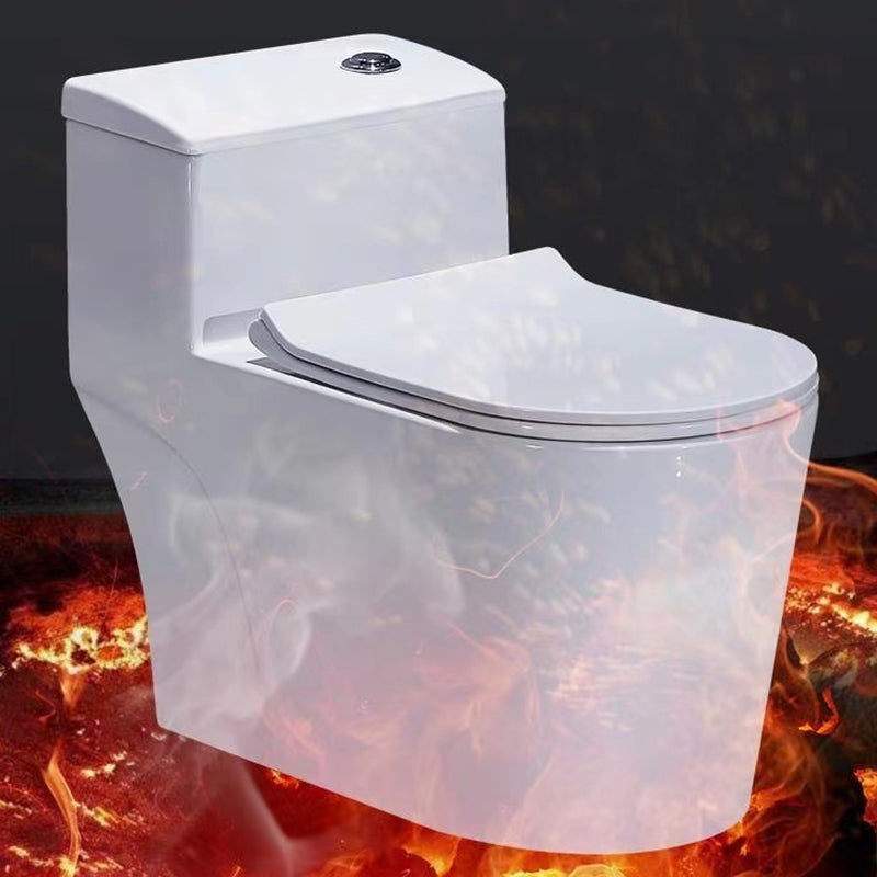 Contemporary White Flush Toilet Floor Mounted Toilet Bowl for Washroom Clearhalo 'Bathroom Remodel & Bathroom Fixtures' 'Home Improvement' 'home_improvement' 'home_improvement_toilets' 'Toilets & Bidets' 'Toilets' 7105520