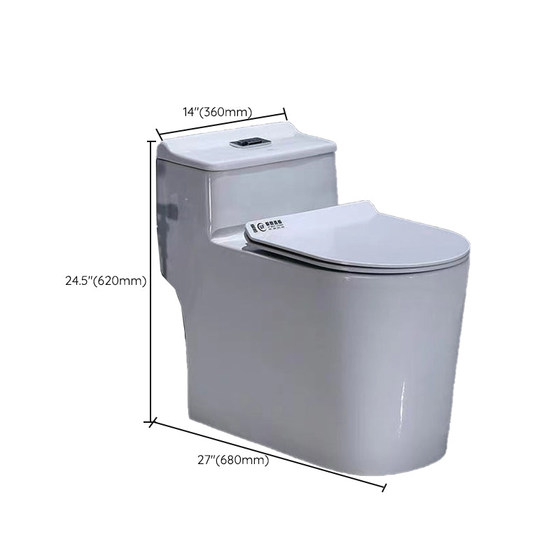 Contemporary White Flush Toilet Floor Mounted Toilet Bowl for Washroom Clearhalo 'Bathroom Remodel & Bathroom Fixtures' 'Home Improvement' 'home_improvement' 'home_improvement_toilets' 'Toilets & Bidets' 'Toilets' 7105524