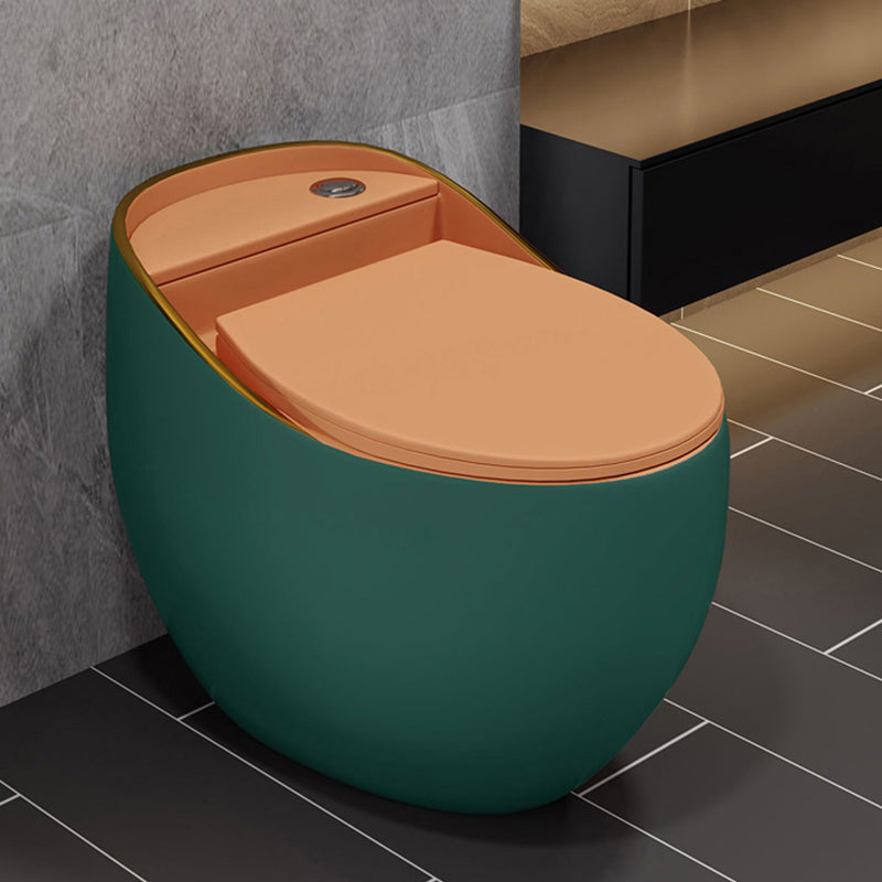 Modern Style Ceramic Flush Toilet All-In-One Toilet Bowl for Washroom Green Toilet Only 14" Clearhalo 'Bathroom Remodel & Bathroom Fixtures' 'Home Improvement' 'home_improvement' 'home_improvement_toilets' 'Toilets & Bidets' 'Toilets' 7105528