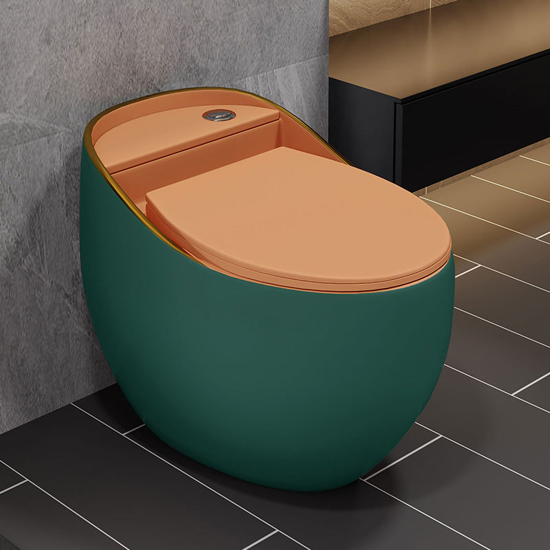 Modern Style Ceramic Flush Toilet All-In-One Toilet Bowl for Washroom Green Toilet Only Clearhalo 'Bathroom Remodel & Bathroom Fixtures' 'Home Improvement' 'home_improvement' 'home_improvement_toilets' 'Toilets & Bidets' 'Toilets' 7105533