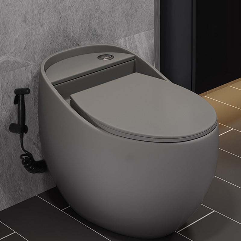 Modern Style Ceramic Flush Toilet All-In-One Toilet Bowl for Washroom Grey Toilet with Sprayer Clearhalo 'Bathroom Remodel & Bathroom Fixtures' 'Home Improvement' 'home_improvement' 'home_improvement_toilets' 'Toilets & Bidets' 'Toilets' 7105544