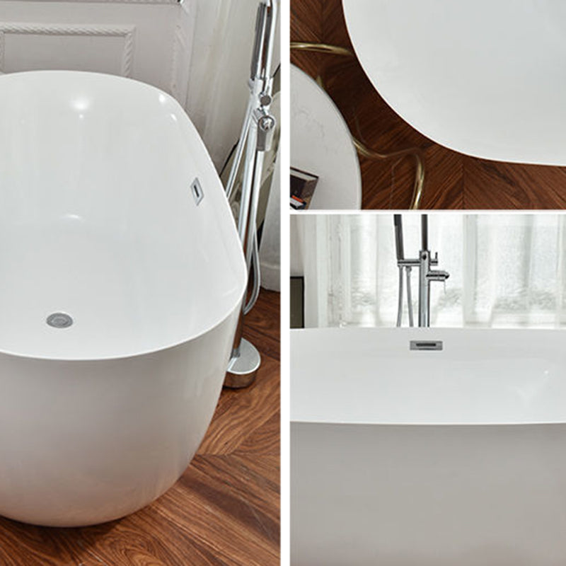 Freestanding Acrylic Bathtub White Modern Center Back to Wall Bath Clearhalo 'Bathroom Remodel & Bathroom Fixtures' 'Bathtubs' 'Home Improvement' 'home_improvement' 'home_improvement_bathtubs' 'Showers & Bathtubs' 7106959