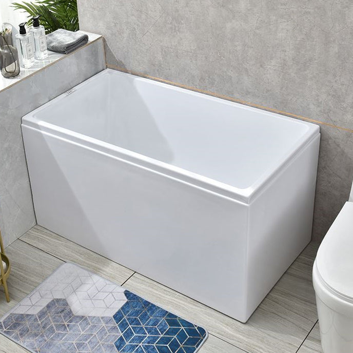 Freestanding Modern Bath Back to Wall White Soaking Acrylic Bathtub Left Tub Clearhalo 'Bathroom Remodel & Bathroom Fixtures' 'Bathtubs' 'Home Improvement' 'home_improvement' 'home_improvement_bathtubs' 'Showers & Bathtubs' 7106998