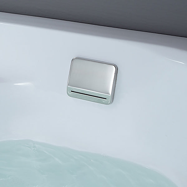 Freestanding Modern Bath Back to Wall White Soaking Acrylic Bathtub Clearhalo 'Bathroom Remodel & Bathroom Fixtures' 'Bathtubs' 'Home Improvement' 'home_improvement' 'home_improvement_bathtubs' 'Showers & Bathtubs' 7107007