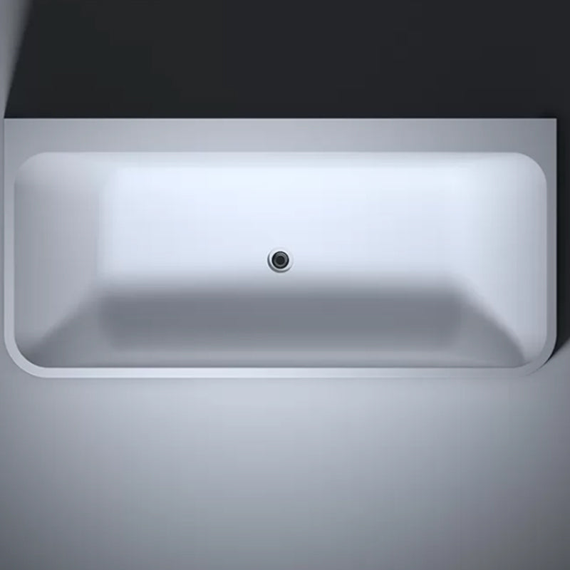 Stone Soaking Tub Antique Finish Rectangular Back to Wall Bath Tub Clearhalo 'Bathroom Remodel & Bathroom Fixtures' 'Bathtubs' 'Home Improvement' 'home_improvement' 'home_improvement_bathtubs' 'Showers & Bathtubs' 7107053