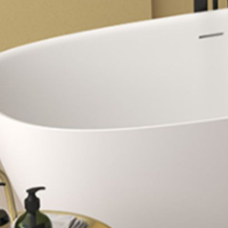 Modern Stone Oval Bathtub Freestanding Soaking Bath Tub , 22.05-inch Tall Clearhalo 'Bathroom Remodel & Bathroom Fixtures' 'Bathtubs' 'Home Improvement' 'home_improvement' 'home_improvement_bathtubs' 'Showers & Bathtubs' 7107088