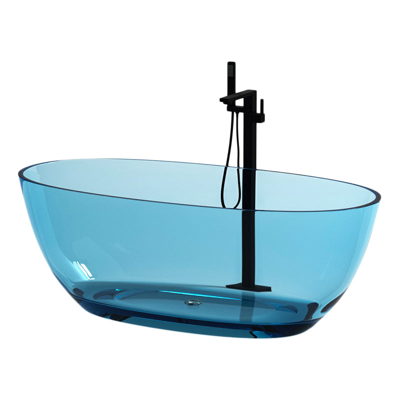 Soaking Stand Alone Bathtub Antique Finish Oval Modern Bath Tub (Faucet not included) Clearhalo 'Bathroom Remodel & Bathroom Fixtures' 'Bathtubs' 'Home Improvement' 'home_improvement' 'home_improvement_bathtubs' 'Showers & Bathtubs' 7107126