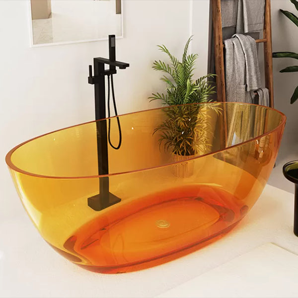 Soaking Stand Alone Bathtub Antique Finish Oval Modern Bath Tub (Faucet not included) Clearhalo 'Bathroom Remodel & Bathroom Fixtures' 'Bathtubs' 'Home Improvement' 'home_improvement' 'home_improvement_bathtubs' 'Showers & Bathtubs' 7107131
