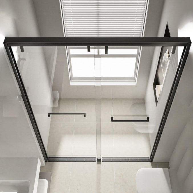 Double Sliding Shower Doors Transparent Tempered Shower Bath Door Clearhalo 'Bathroom Remodel & Bathroom Fixtures' 'Home Improvement' 'home_improvement' 'home_improvement_shower_tub_doors' 'Shower and Tub Doors' 'shower_tub_doors' 'Showers & Bathtubs' 7109190