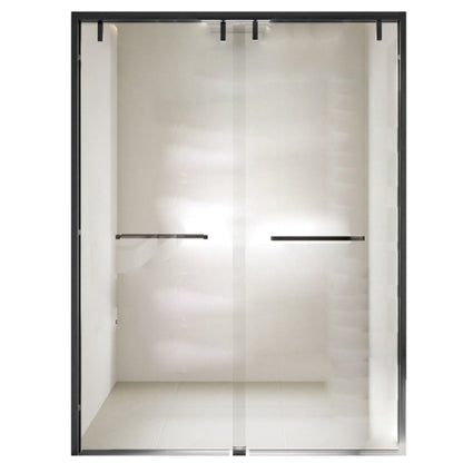 Double Sliding Shower Doors Transparent Tempered Shower Bath Door 75"L x 79"H Clearhalo 'Bathroom Remodel & Bathroom Fixtures' 'Home Improvement' 'home_improvement' 'home_improvement_shower_tub_doors' 'Shower and Tub Doors' 'shower_tub_doors' 'Showers & Bathtubs' 7109193