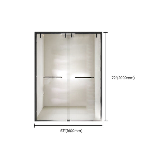 Double Sliding Shower Doors Transparent Tempered Shower Bath Door Clearhalo 'Bathroom Remodel & Bathroom Fixtures' 'Home Improvement' 'home_improvement' 'home_improvement_shower_tub_doors' 'Shower and Tub Doors' 'shower_tub_doors' 'Showers & Bathtubs' 7109201