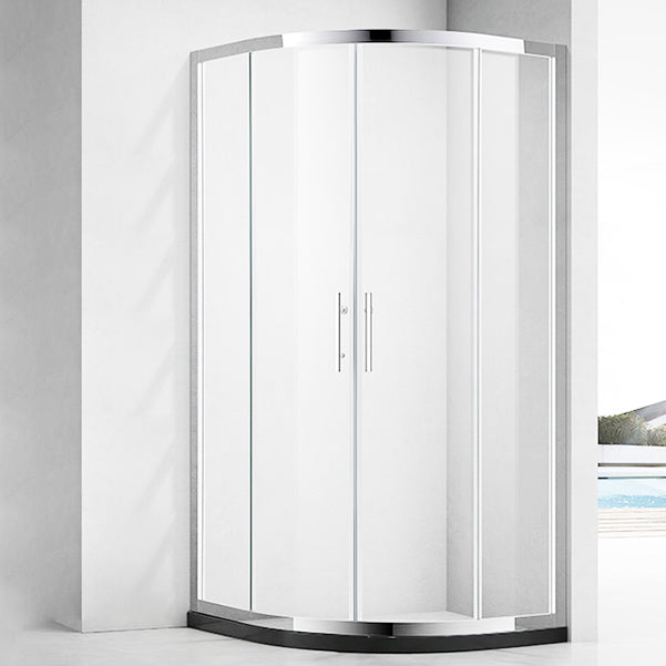 Semi Frameless Shower Door Tempered Double Sliding Shower Bath Door Clearhalo 'Bathroom Remodel & Bathroom Fixtures' 'Home Improvement' 'home_improvement' 'home_improvement_shower_tub_doors' 'Shower and Tub Doors' 'shower_tub_doors' 'Showers & Bathtubs' 7109246