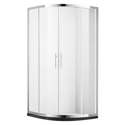 Semi Frameless Shower Door Tempered Double Sliding Shower Bath Door Silver Clearhalo 'Bathroom Remodel & Bathroom Fixtures' 'Home Improvement' 'home_improvement' 'home_improvement_shower_tub_doors' 'Shower and Tub Doors' 'shower_tub_doors' 'Showers & Bathtubs' 7109247