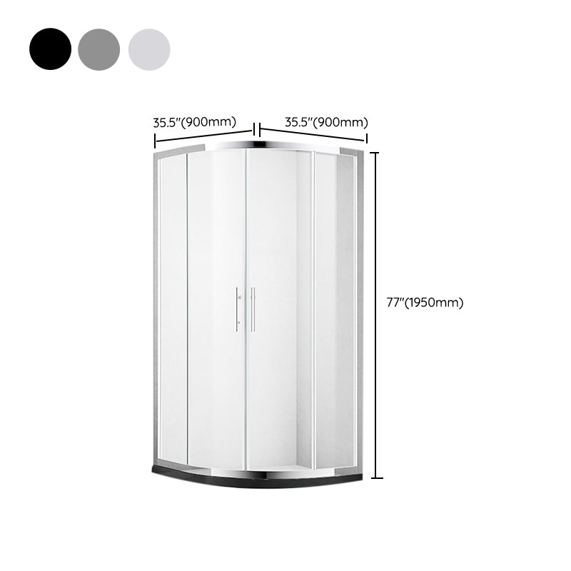 Semi Frameless Shower Door Tempered Double Sliding Shower Bath Door Clearhalo 'Bathroom Remodel & Bathroom Fixtures' 'Home Improvement' 'home_improvement' 'home_improvement_shower_tub_doors' 'Shower and Tub Doors' 'shower_tub_doors' 'Showers & Bathtubs' 7109253