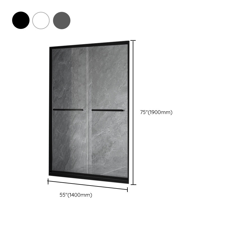 Double Sliding Shower Bath Door Semi Frameless Clear Shower Door Clearhalo 'Bathroom Remodel & Bathroom Fixtures' 'Home Improvement' 'home_improvement' 'home_improvement_shower_tub_doors' 'Shower and Tub Doors' 'shower_tub_doors' 'Showers & Bathtubs' 7109278