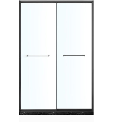 Framed Double Sliding Shower Bath Door Transparent Scratch Resistant Shower Bath Door Clearhalo 'Bathroom Remodel & Bathroom Fixtures' 'Home Improvement' 'home_improvement' 'home_improvement_shower_tub_doors' 'Shower and Tub Doors' 'shower_tub_doors' 'Showers & Bathtubs' 7109284