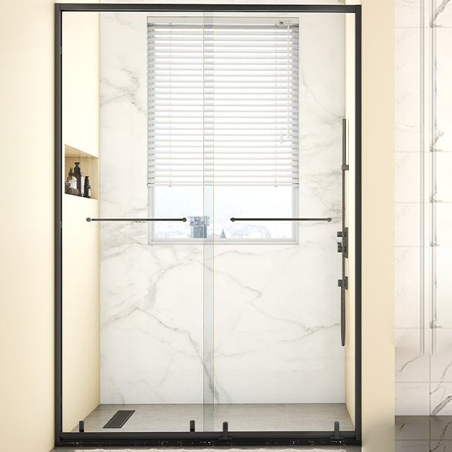 Tempered Shower Bath Door Double Sliding Shower Door with 2 Handle Clearhalo 'Bathroom Remodel & Bathroom Fixtures' 'Home Improvement' 'home_improvement' 'home_improvement_shower_tub_doors' 'Shower and Tub Doors' 'shower_tub_doors' 'Showers & Bathtubs' 7109301