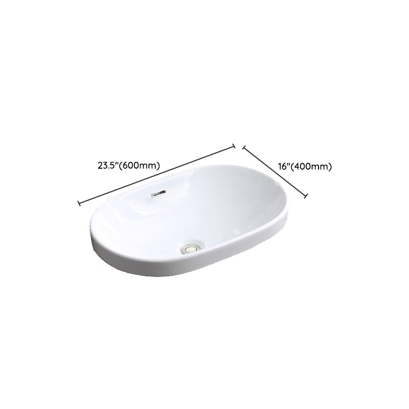 Traditional Drop-in Bathroom Sink Oval Porcelain with Faucet Basin Sink Clearhalo 'Bathroom Remodel & Bathroom Fixtures' 'Bathroom Sinks & Faucet Components' 'Bathroom Sinks' 'bathroom_sink' 'Home Improvement' 'home_improvement' 'home_improvement_bathroom_sink' 7110008