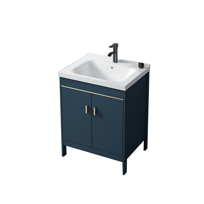 Bathroom Sink Vanity Rectangular Doors Drawers Faucet Vanity Sink with Mirror Vanity & Faucet 24"L x 15.7"W x 31.9"H Ceramic Clearhalo 'Bathroom Remodel & Bathroom Fixtures' 'Bathroom Vanities' 'bathroom_vanities' 'Home Improvement' 'home_improvement' 'home_improvement_bathroom_vanities' 7110027