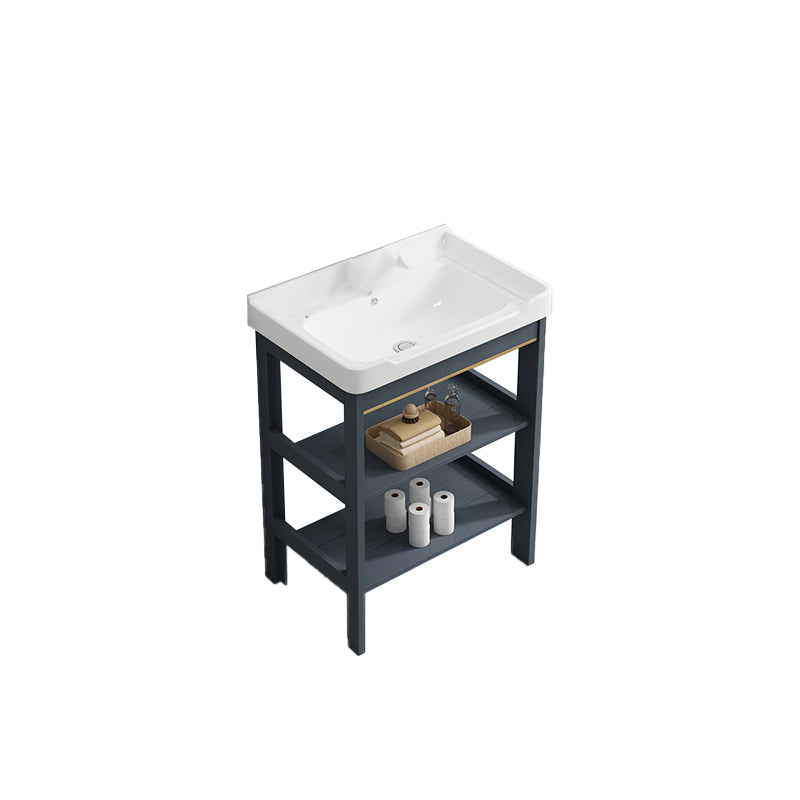 Metal Frame Vanity Shelving Included Single Sink Freestanding Bathroom Vanity Bathroom Vanity 24"L x 16"W x 32"H 2 Clearhalo 'Bathroom Remodel & Bathroom Fixtures' 'Bathroom Vanities' 'bathroom_vanities' 'Home Improvement' 'home_improvement' 'home_improvement_bathroom_vanities' 7110082