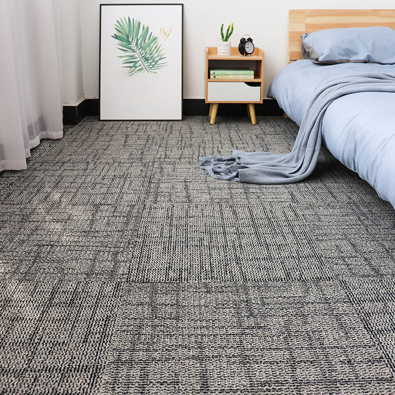 Modern Carpet Floor Tile Self Adhesive Level Loop Stain Resistant Carpet Tile Gray Coffee 4-Piece Set Vinyl Clearhalo 'Carpet Tiles & Carpet Squares' 'carpet_tiles_carpet_squares' 'Flooring 'Home Improvement' 'home_improvement' 'home_improvement_carpet_tiles_carpet_squares' Walls and Ceiling' 7110310