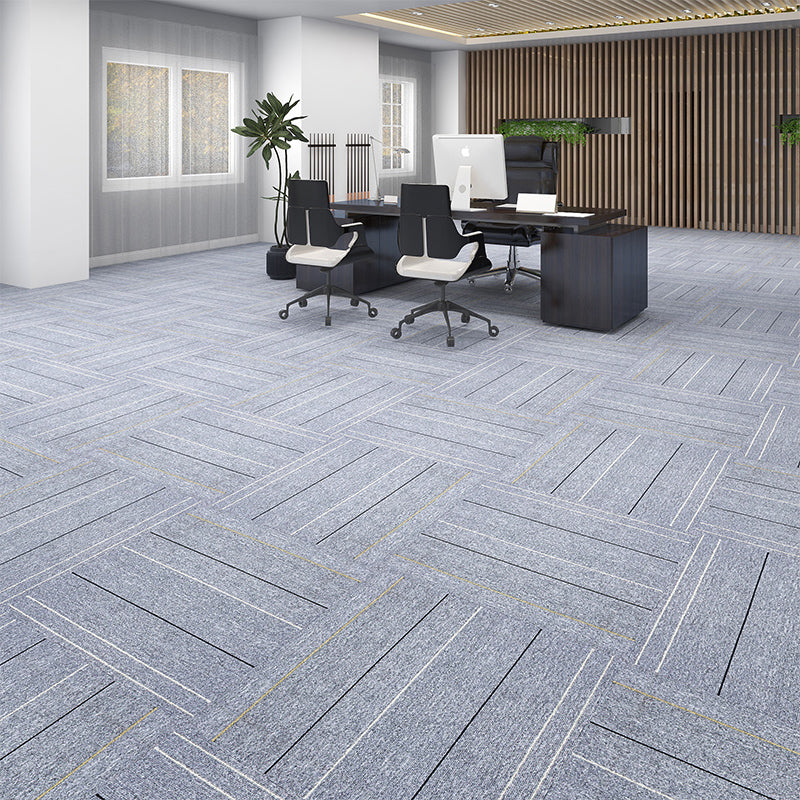 Carpet Tiles Solid Color Stain Resistant Multi Level Loop Indoor Carpet Tiles Medium Grey 107.6 sq ft. - 40 Pieces Clearhalo 'Carpet Tiles & Carpet Squares' 'carpet_tiles_carpet_squares' 'Flooring 'Home Improvement' 'home_improvement' 'home_improvement_carpet_tiles_carpet_squares' Walls and Ceiling' 7110318