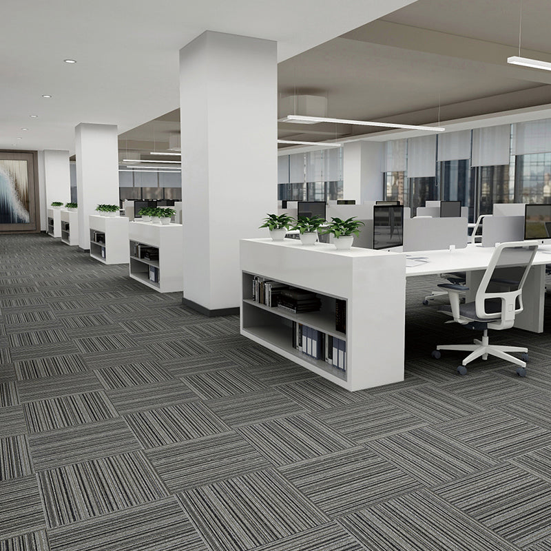 Carpet Tiles Solid Color Stain Resistant Multi Level Loop Indoor Carpet Tiles Blue 107.6 sq ft. - 40 Pieces Clearhalo 'Carpet Tiles & Carpet Squares' 'carpet_tiles_carpet_squares' 'Flooring 'Home Improvement' 'home_improvement' 'home_improvement_carpet_tiles_carpet_squares' Walls and Ceiling' 7110324