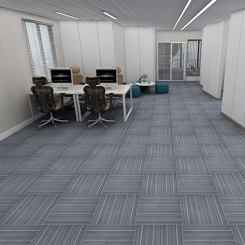 Carpet Tiles Solid Color Stain Resistant Multi Level Loop Indoor Carpet Tiles Sky Blue 107.6 sq ft. - 40 Pieces Clearhalo 'Carpet Tiles & Carpet Squares' 'carpet_tiles_carpet_squares' 'Flooring 'Home Improvement' 'home_improvement' 'home_improvement_carpet_tiles_carpet_squares' Walls and Ceiling' 7110329