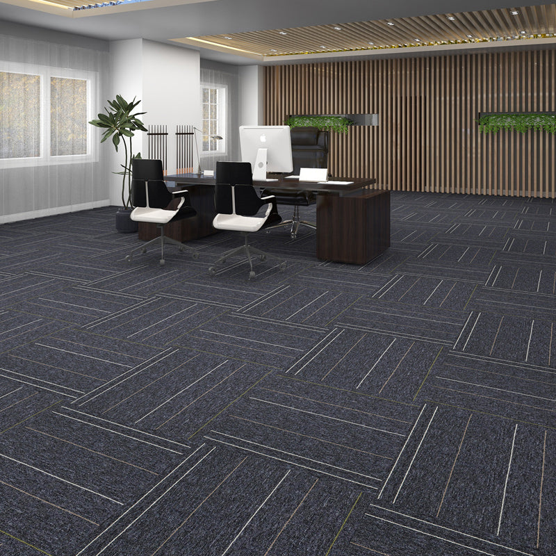 Carpet Tiles Solid Color Stain Resistant Multi Level Loop Indoor Carpet Tiles Matte Gray 107.6 sq ft. - 40 Pieces Clearhalo 'Carpet Tiles & Carpet Squares' 'carpet_tiles_carpet_squares' 'Flooring 'Home Improvement' 'home_improvement' 'home_improvement_carpet_tiles_carpet_squares' Walls and Ceiling' 7110332