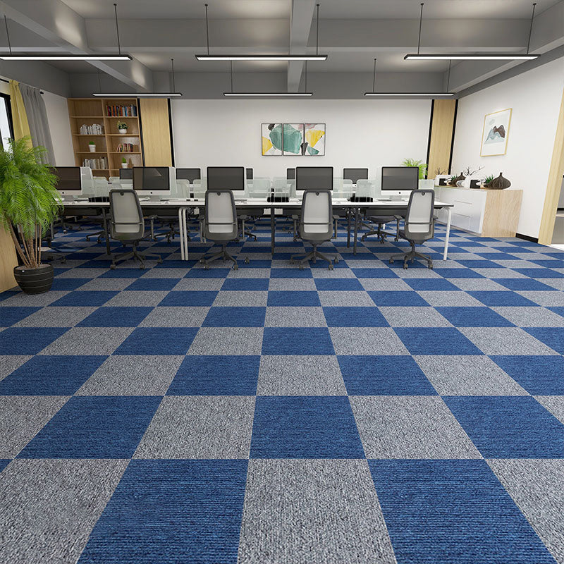 Carpet Tiles Solid Color Stain Resistant Multi Level Loop Indoor Carpet Tiles Pewter 107.6 sq ft. - 40 Pieces Clearhalo 'Carpet Tiles & Carpet Squares' 'carpet_tiles_carpet_squares' 'Flooring 'Home Improvement' 'home_improvement' 'home_improvement_carpet_tiles_carpet_squares' Walls and Ceiling' 7110337