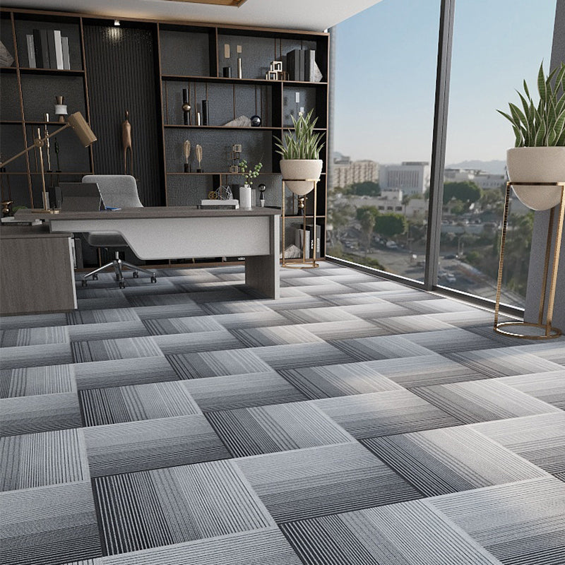 Modern Carpet Floor Tile Level Loop Self Adhesive Stain Resistant Carpet Tiles Gray-White 40-Piece Set Clearhalo 'Carpet Tiles & Carpet Squares' 'carpet_tiles_carpet_squares' 'Flooring 'Home Improvement' 'home_improvement' 'home_improvement_carpet_tiles_carpet_squares' Walls and Ceiling' 7110354