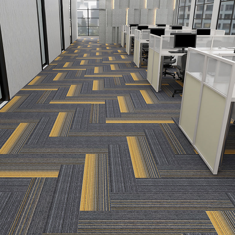 Modern Carpet Floor Tile Level Loop Self Adhesive Stain Resistant Carpet Tiles Gray-Orange 40-Piece Set Clearhalo 'Carpet Tiles & Carpet Squares' 'carpet_tiles_carpet_squares' 'Flooring 'Home Improvement' 'home_improvement' 'home_improvement_carpet_tiles_carpet_squares' Walls and Ceiling' 7110364