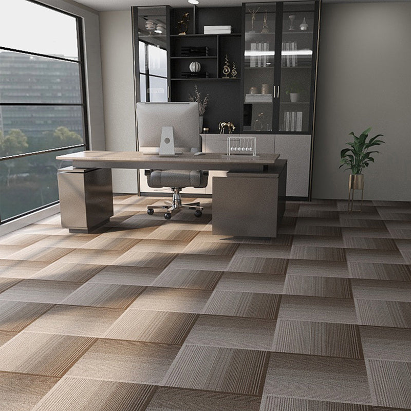 Modern Carpet Floor Tile Level Loop Self Adhesive Stain Resistant Carpet Tiles Light Brown White 40-Piece Set Clearhalo 'Carpet Tiles & Carpet Squares' 'carpet_tiles_carpet_squares' 'Flooring 'Home Improvement' 'home_improvement' 'home_improvement_carpet_tiles_carpet_squares' Walls and Ceiling' 7110369