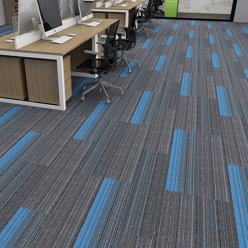 Modern Carpet Floor Tile Level Loop Self Adhesive Stain Resistant Carpet Tiles Gray-Blue 40-Piece Set Clearhalo 'Carpet Tiles & Carpet Squares' 'carpet_tiles_carpet_squares' 'Flooring 'Home Improvement' 'home_improvement' 'home_improvement_carpet_tiles_carpet_squares' Walls and Ceiling' 7110373