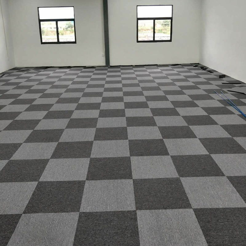 Modern Carpet Floor Tile Level Loop Self Adhesive Stain Resistant Carpet Tiles Dark Grey/ Light Grey 40-Piece Set Clearhalo 'Carpet Tiles & Carpet Squares' 'carpet_tiles_carpet_squares' 'Flooring 'Home Improvement' 'home_improvement' 'home_improvement_carpet_tiles_carpet_squares' Walls and Ceiling' 7110374