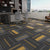 Modern Carpet Floor Tile Level Loop Self Adhesive Stain Resistant Carpet Tiles Black and Yellow 40-Piece Set Clearhalo 'Carpet Tiles & Carpet Squares' 'carpet_tiles_carpet_squares' 'Flooring 'Home Improvement' 'home_improvement' 'home_improvement_carpet_tiles_carpet_squares' Walls and Ceiling' 7110375